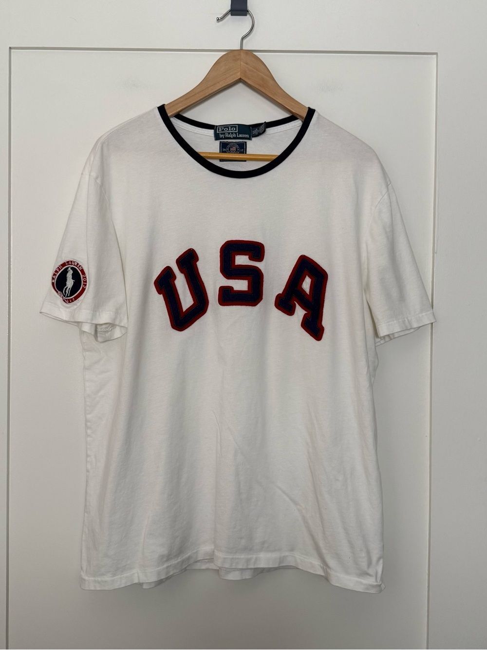 Polo Ralph Lauren T-Shirt 2012 USA Olympic Team Men XL Custom Fit White Big Pony